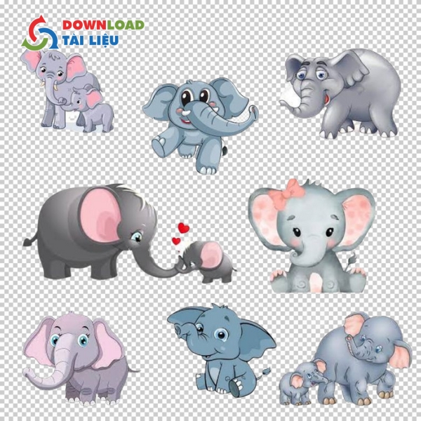 Mẫu con voi vector với hoa văn truyền thống