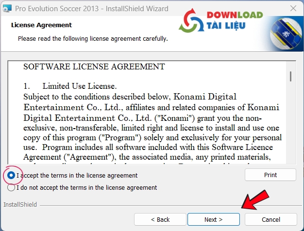 Chọn Next để tiếp tục