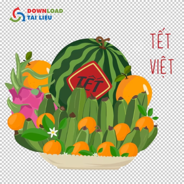 vẽ thiết kế mâm ngũ quả vector đơn giản 