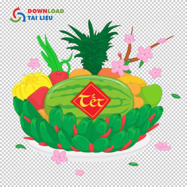 vẽ mâm ngũ quả ngày tết 