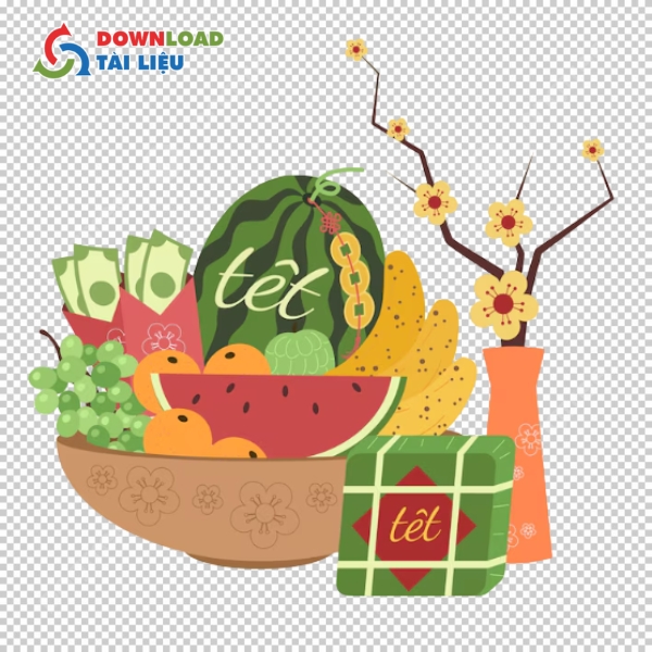 cách vẽ mâm ngũ quả vector