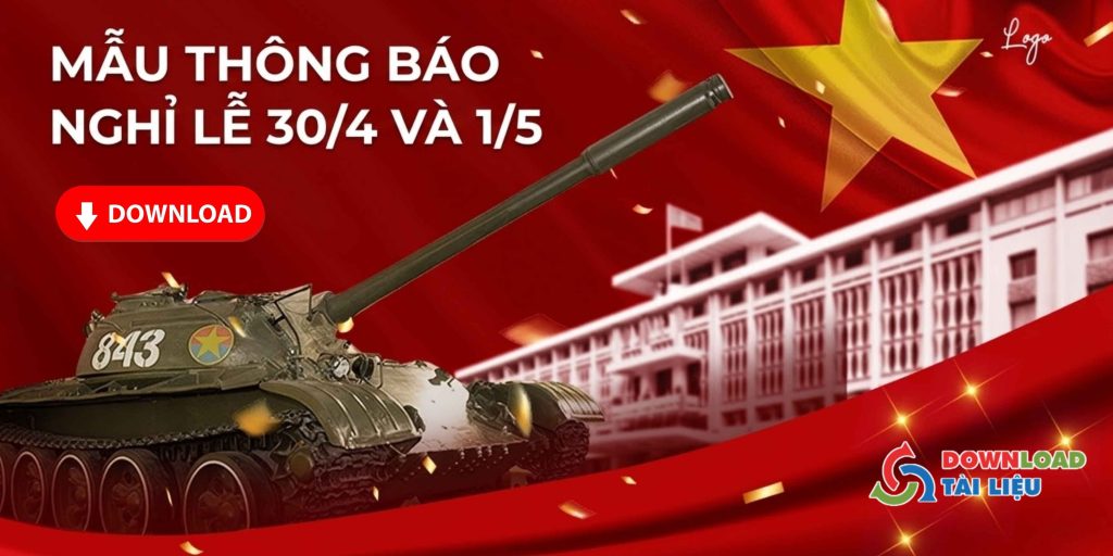 mẫu thông báo nghỉ lễ 30 4 và 1 5