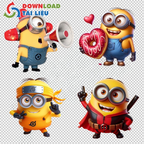 Mẫu hình ảnh các nhân vật kẻ trộm mặt trăng trong bộ vector minions sắc nét
