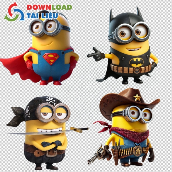 Mẫu minion vector với phong cách vẽ 2d flat design hiện đại