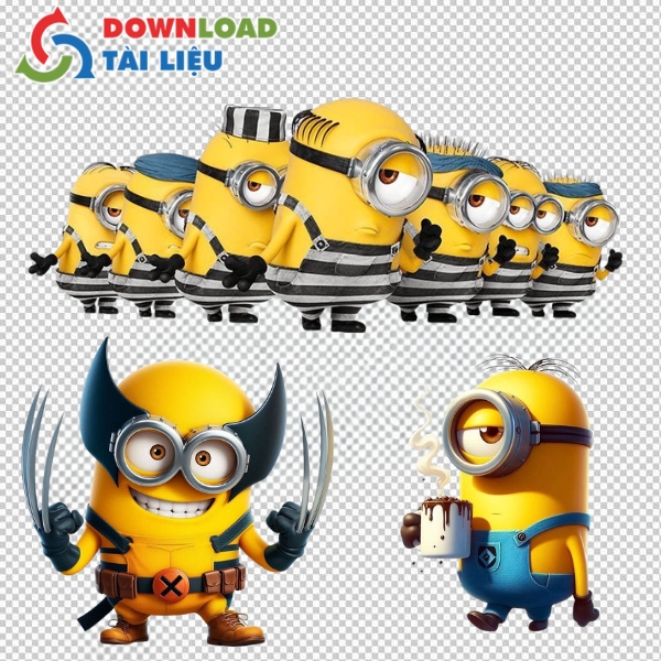 Mẫu sticker vector minions tách nền png trong suốt dễ dàng sử dụng