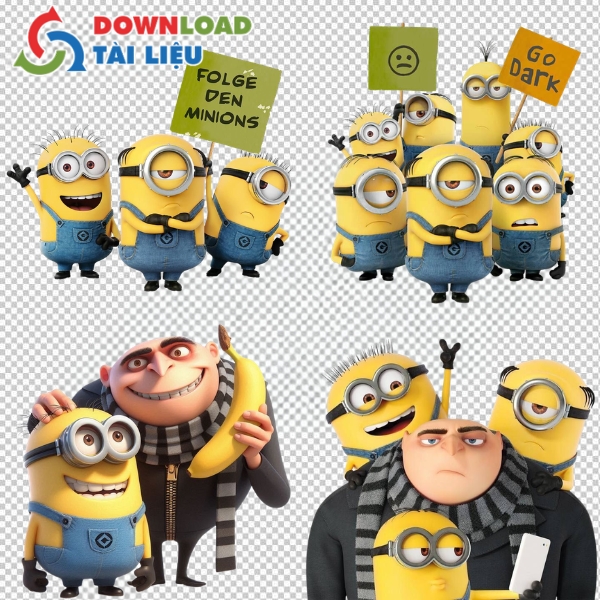Mẫu thiết kế vector minions cầm quả chuối banana ngộ nghĩnh