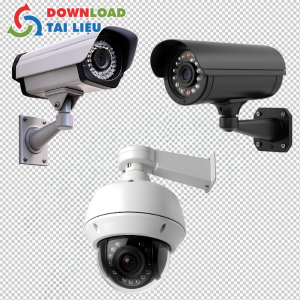 Mẫu camera giám sát cctv vector xoay 360 độ hiện đại