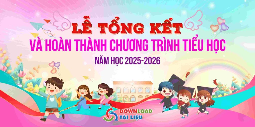 Mẫu backdrop tổng kết cuối năm học chuyên nghiệp
