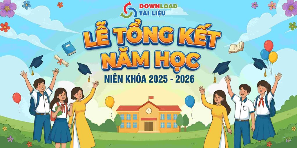 Mẫu backdrop trao thưởng học sinh trong lễ tổng kết năm học