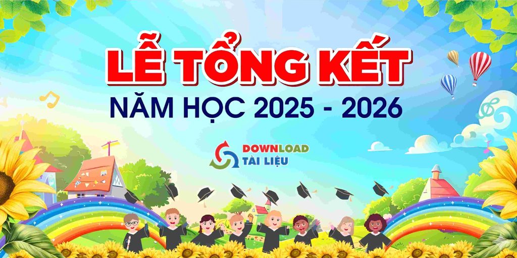 Mẫu background tổng kết năm học đẹp cho lễ bế giảng trường học