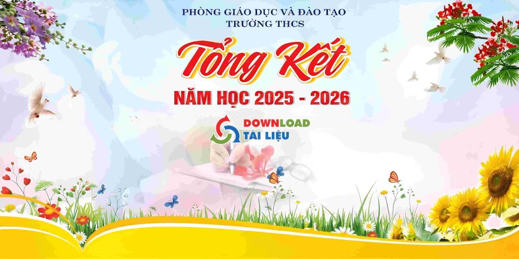 Mẫu backdrop trường học lễ tổng kết cuối năm đẹp