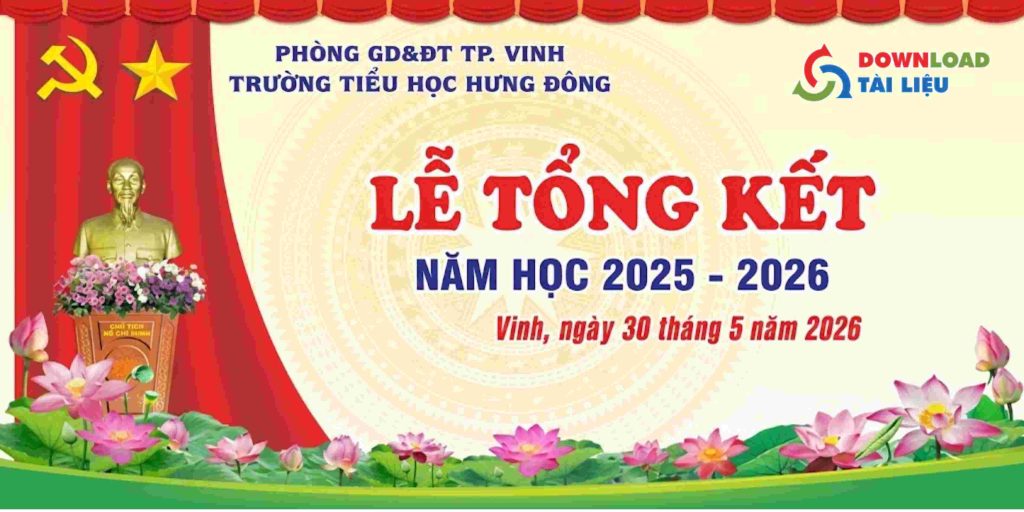 Mẫu background lễ tổng kết năm học cho sân khấu trường học