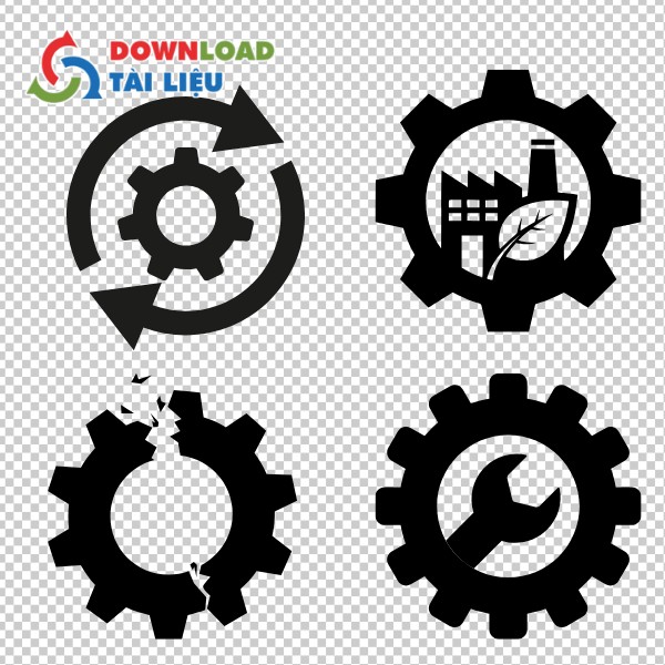 Mẫu bánh răng vector phục vụ thiết kế poster kỹ thuật