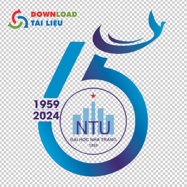 Mẫu logo Đại học Nha Trang in trên bìa sổ tay và tài liệu học tập