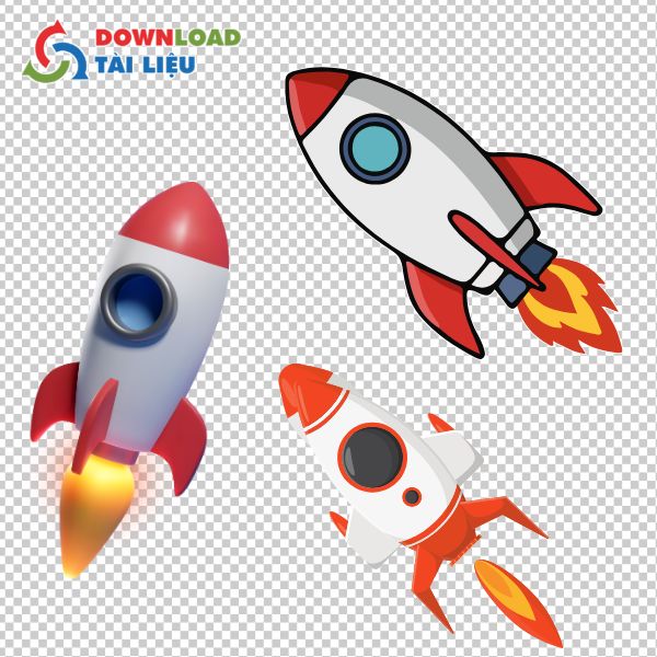 Mẫu tên lửa vector phối màu gradient đỏ cam nổi bật