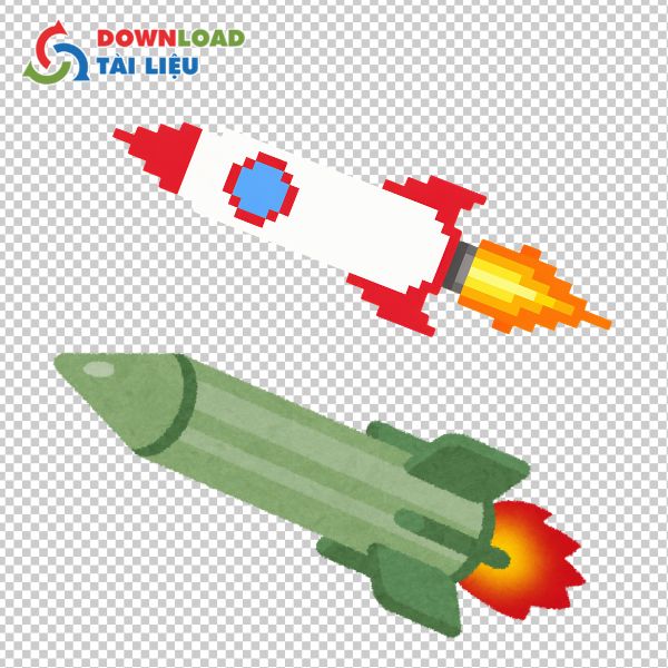 Mẫu thiết kế tên lửa vector phẳng tối giản