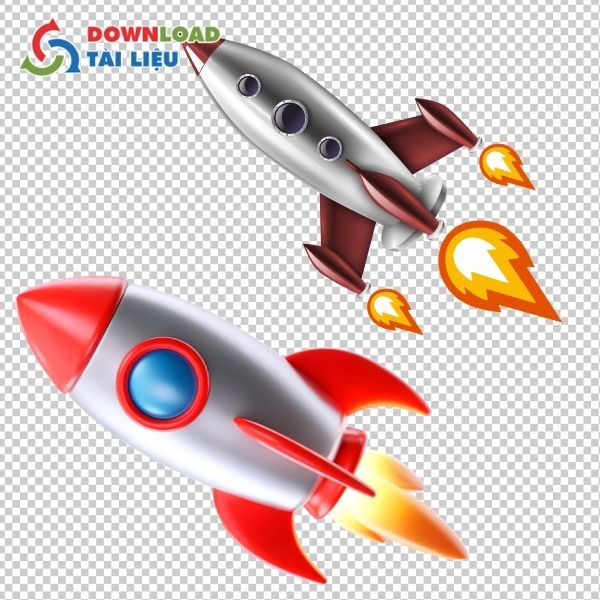Mẫu thiết kế tên lửa vector 3D giả lập sắc nét