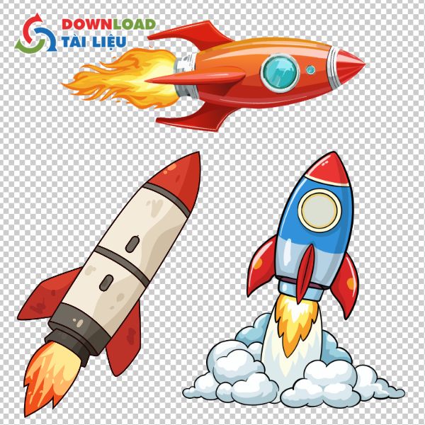 Mẫu tên lửa vector tách nền PNG dễ phối ghép đồ họa