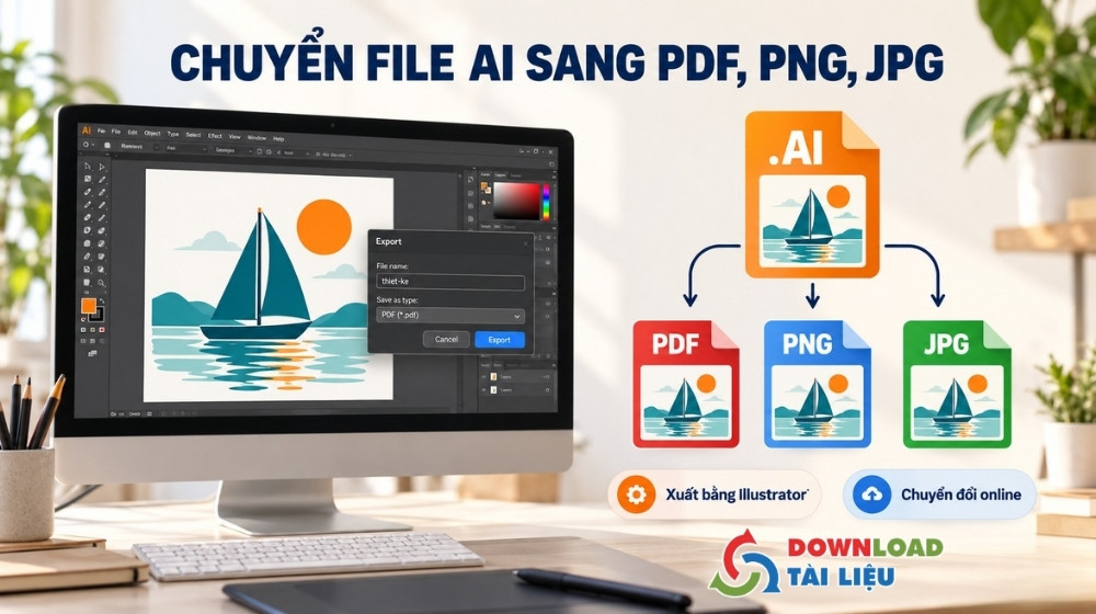 Hướng dẫn cách chuyển đổi file AI sang PDF, PNG, JPG